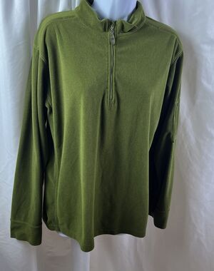 Nina Capri Women’s Olive Green Fleece Quarter Zip Pullover Sweater Size XL